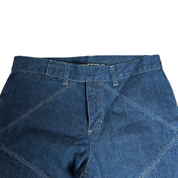 DKNY Wide Leg Jeans W/Gold Zig Zag Threading Sz.6 - Picture 8 of 16